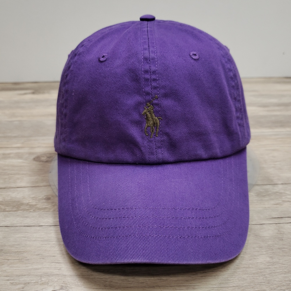 Polo Ralph Lauren Hat Cap Strap Back Mens One Size Purple Cotton Twill Baseball